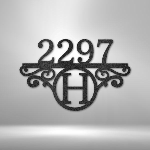 Personalized Inital & Address # Metal Wall Art